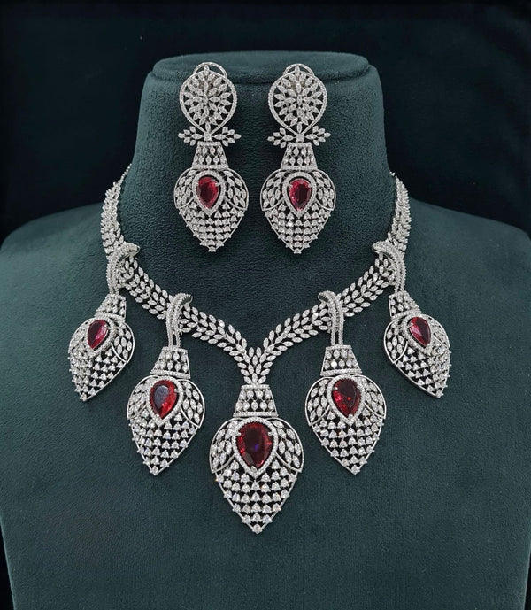 Cz Necklace 07511 - KRISHNA'S SWETA JEWELLERY