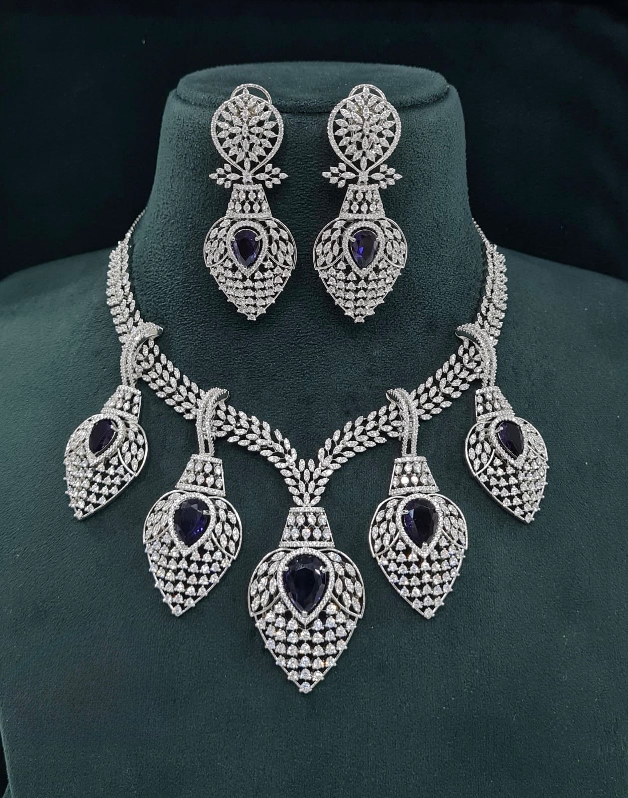 Cz Necklace 07511 - KRISHNA'S SWETA JEWELLERY