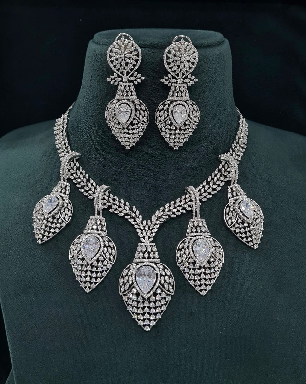 Cz Necklace 07511 - KRISHNA'S SWETA JEWELLERY