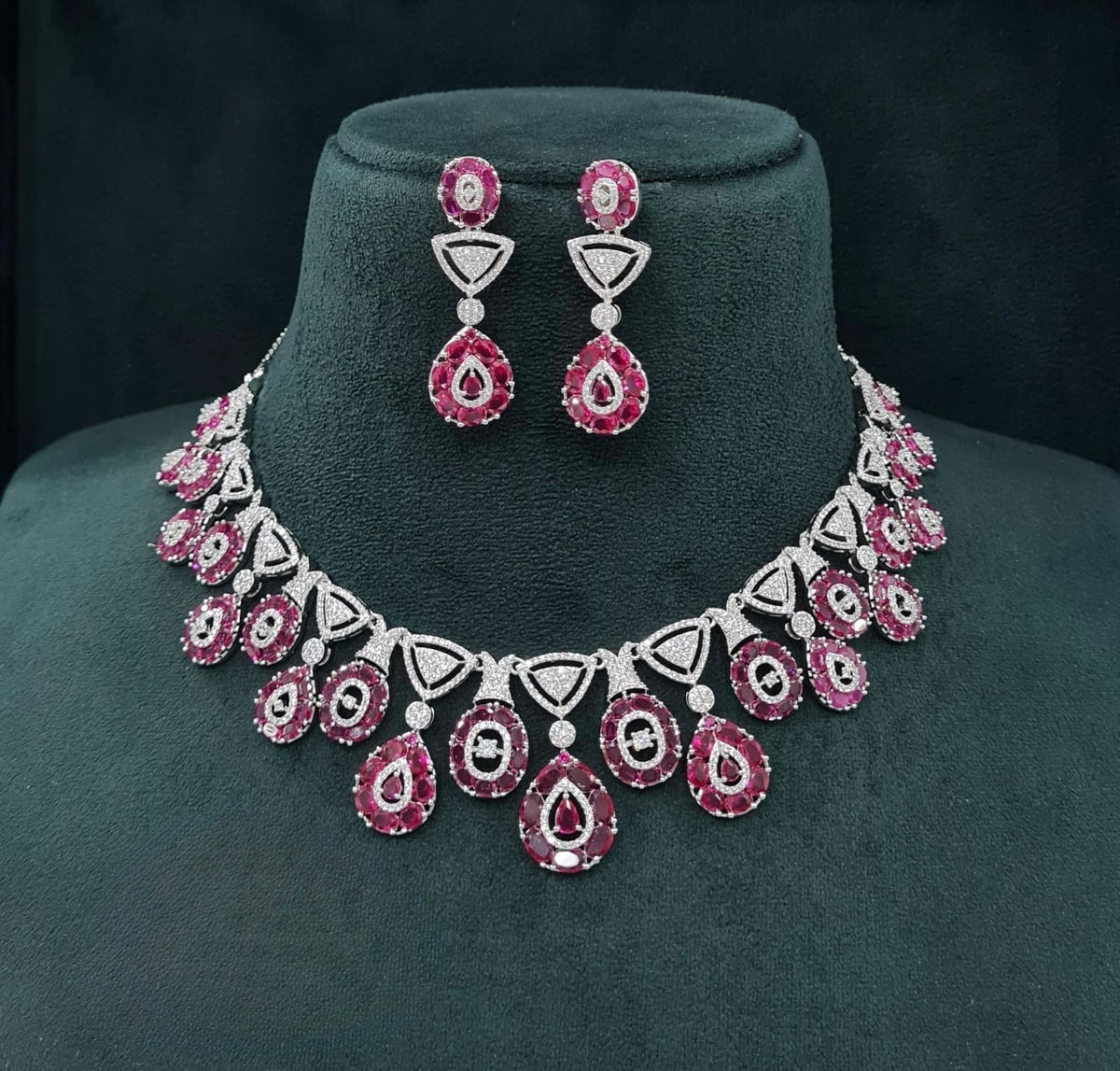 Cz Necklace 07586 - KRISHNA'S SWETA JEWELLERY
