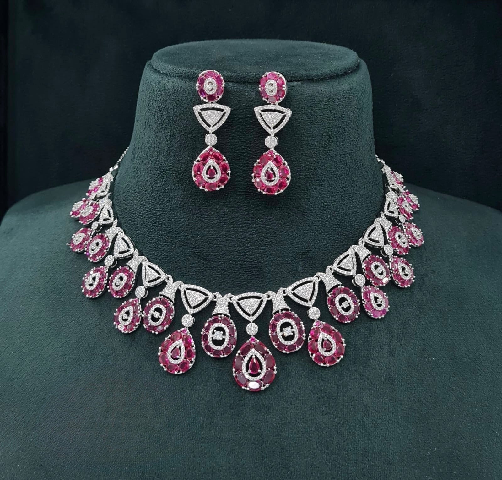 Cz Necklace 07586 - KRISHNA'S SWETA JEWELLERY