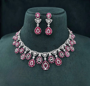 Cz Necklace 07586 - KRISHNA'S SWETA JEWELLERY