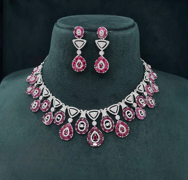 Cz Necklace 07586 - KRISHNA'S SWETA JEWELLERY
