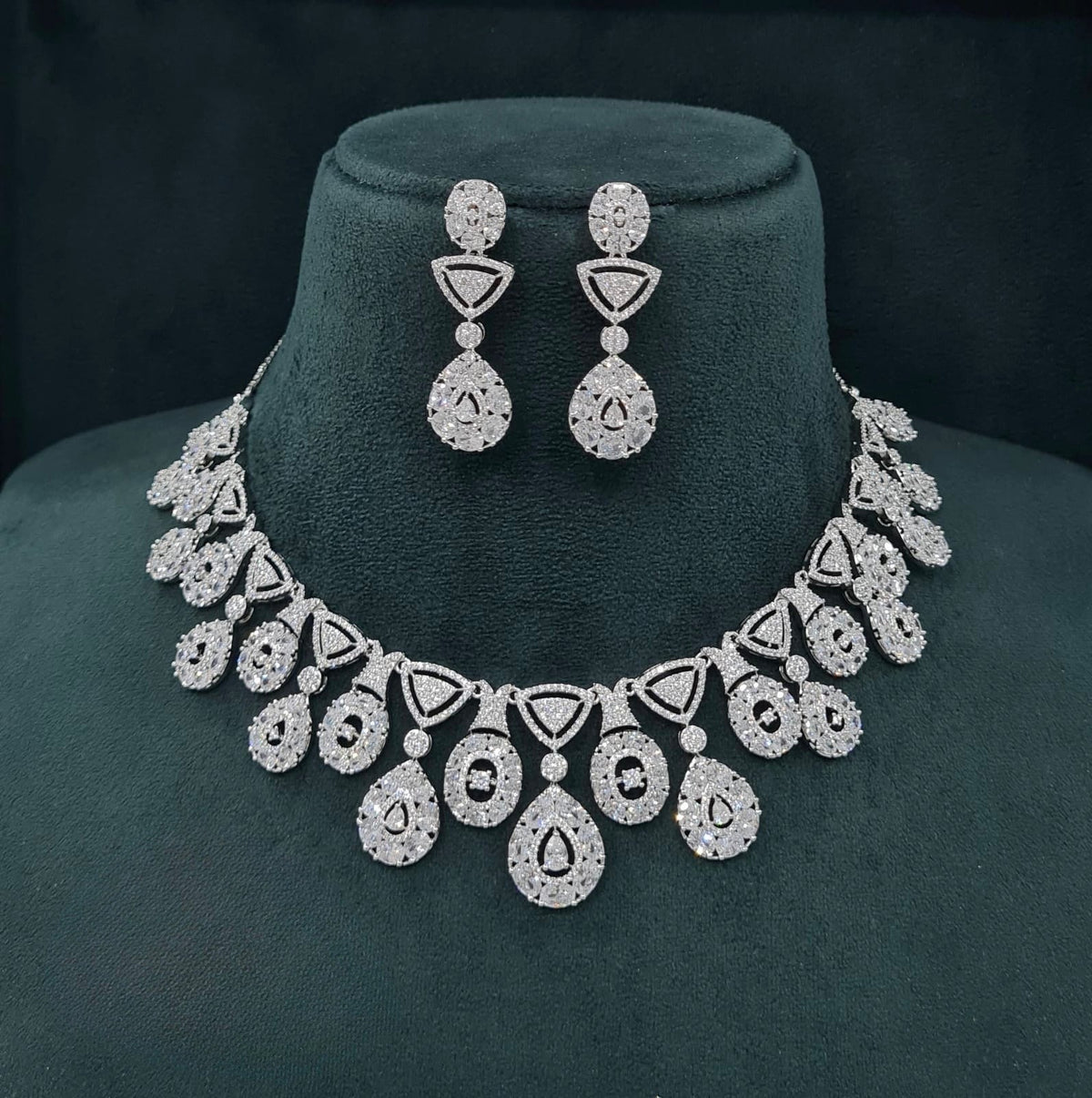 Cz Necklace 07586 - KRISHNA'S SWETA JEWELLERY