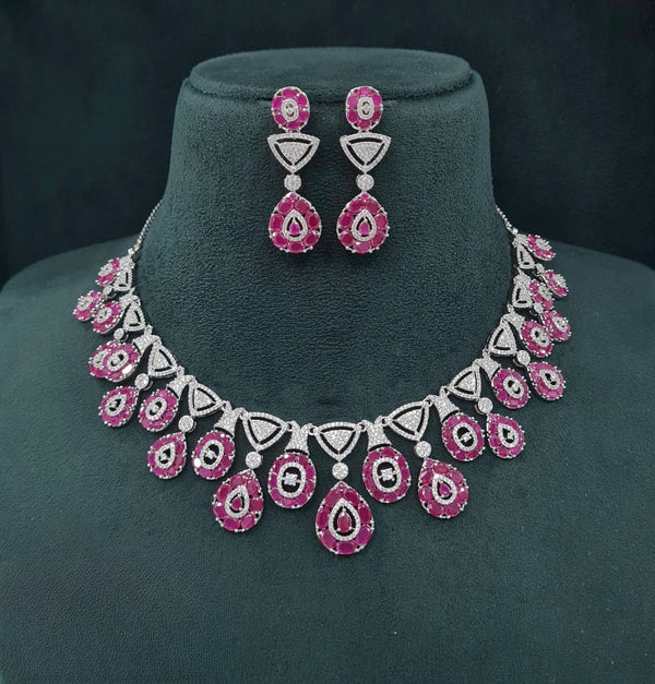 Cz Necklace 07586 - KRISHNA'S SWETA JEWELLERY