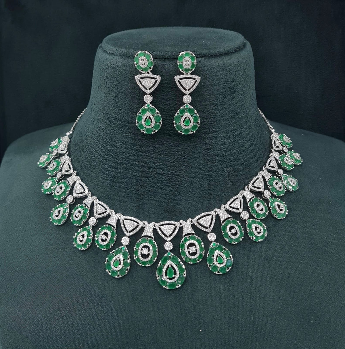 Cz Necklace 07586 - KRISHNA'S SWETA JEWELLERY