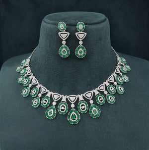 Cz Necklace 07586 - KRISHNA'S SWETA JEWELLERY