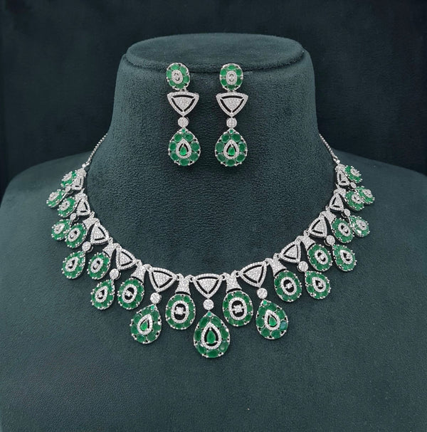 Cz Necklace 07586 - KRISHNA'S SWETA JEWELLERY