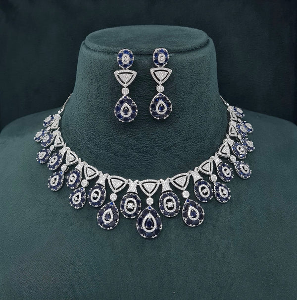 Cz Necklace 07586 - KRISHNA'S SWETA JEWELLERY