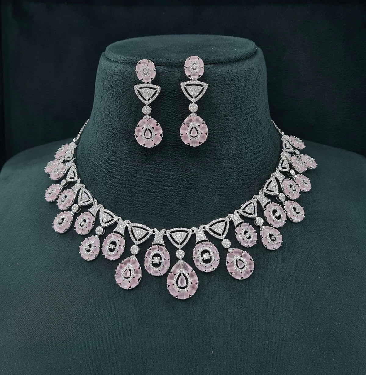 Cz Necklace 07586 - KRISHNA'S SWETA JEWELLERY