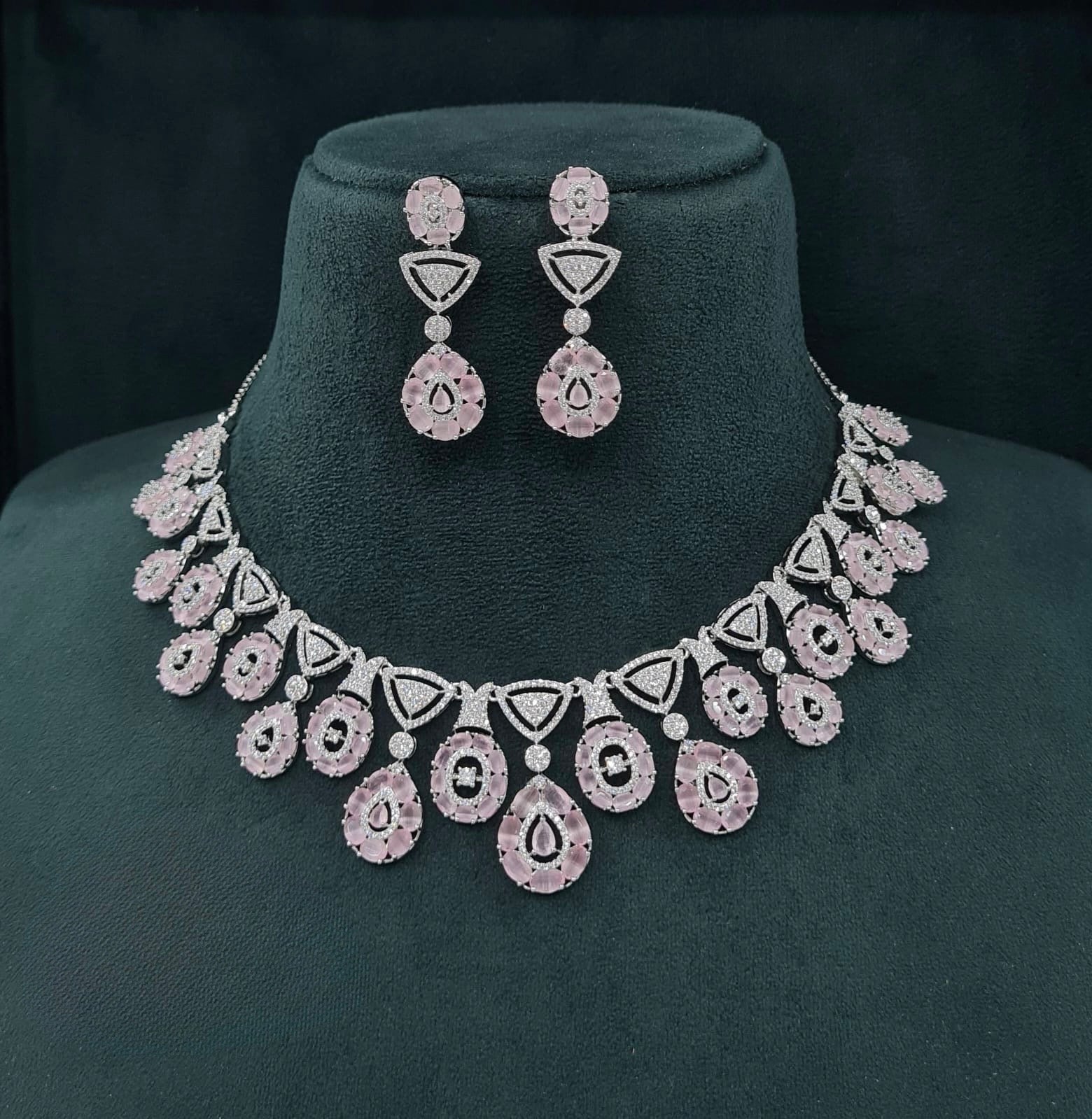 Cz Necklace 07586 - KRISHNA'S SWETA JEWELLERY