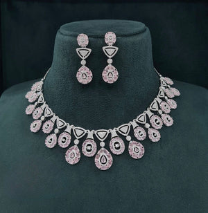 Cz Necklace 07586 - KRISHNA'S SWETA JEWELLERY