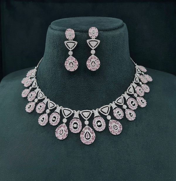 Cz Necklace 07586 - KRISHNA'S SWETA JEWELLERY