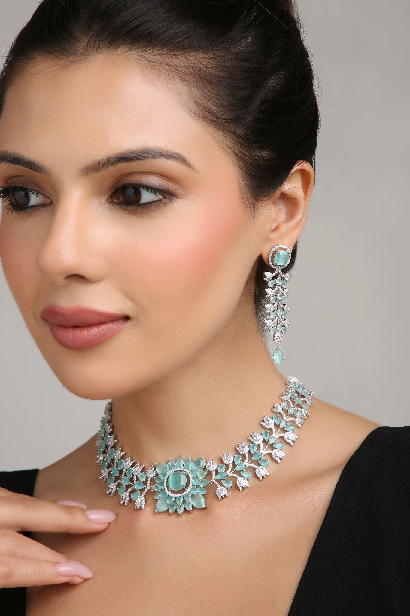 Cz Necklace 07611 - KRISHNA'S SWETA JEWELLERY