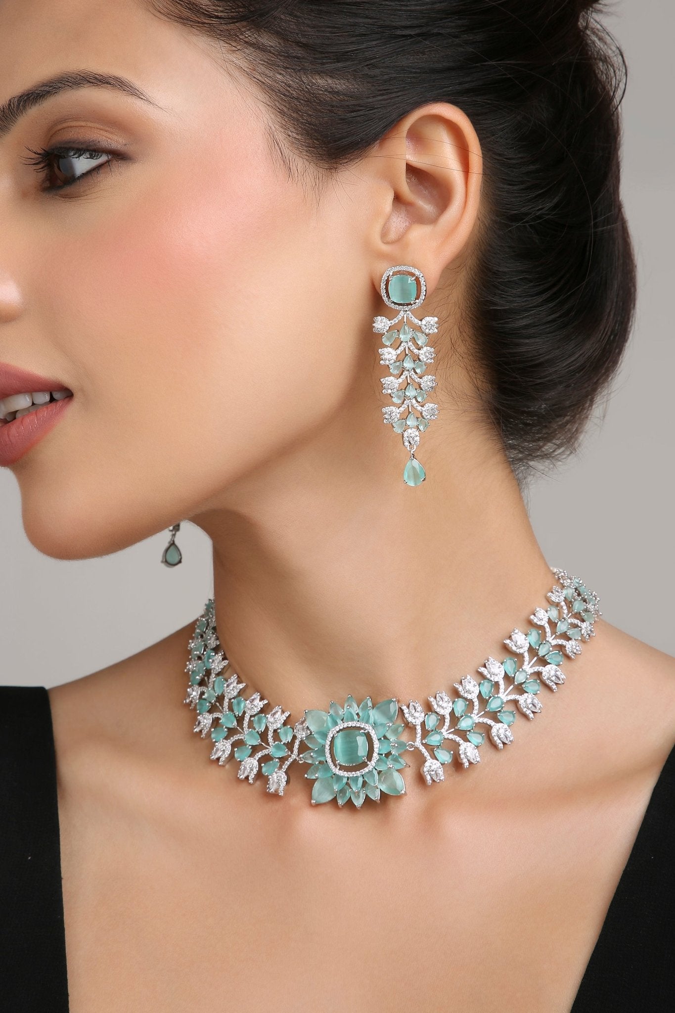 Cz Necklace 07611 - KRISHNA'S SWETA JEWELLERY