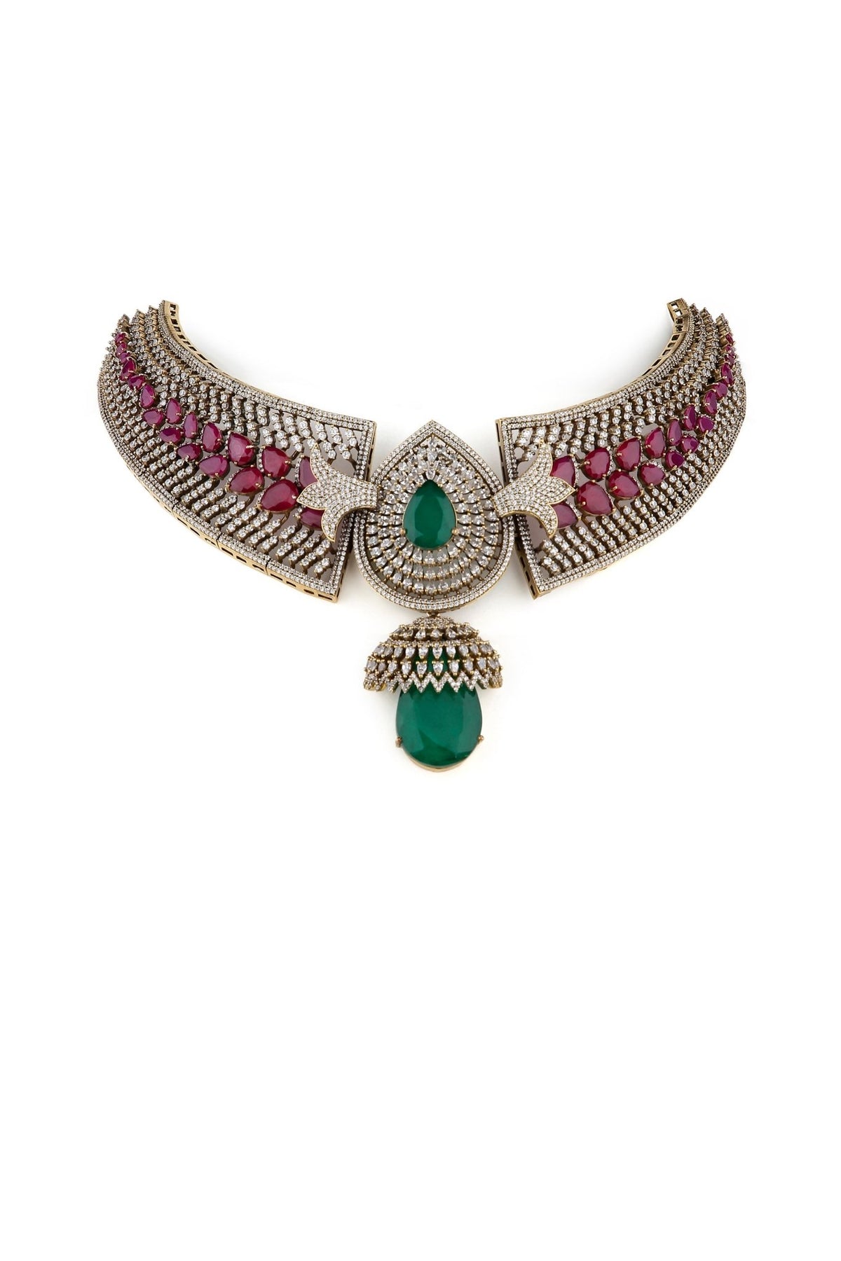 Cz Necklace 08185 - KRISHNA'S SWETA JEWELLERY