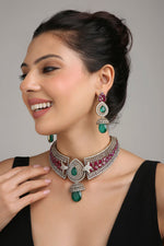 Cz Necklace 08185 - KRISHNA'S SWETA JEWELLERY
