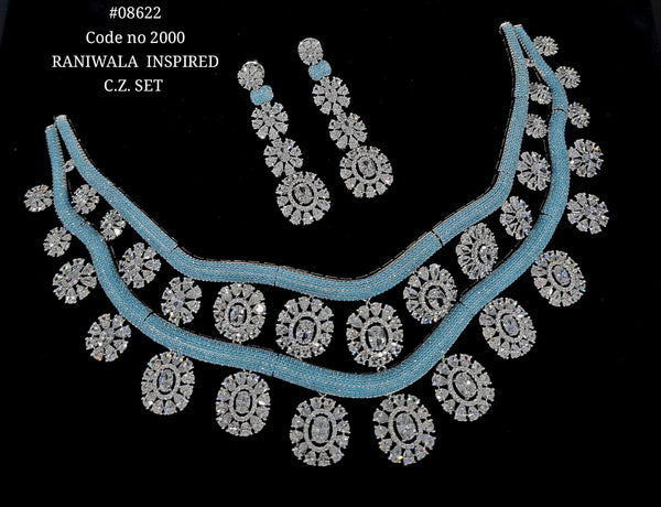 Cz Necklace 08622 - KRISHNA'S SWETA JEWELLERY