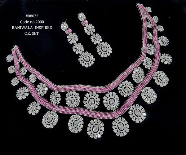 Cz Necklace 08622 - KRISHNA'S SWETA JEWELLERY