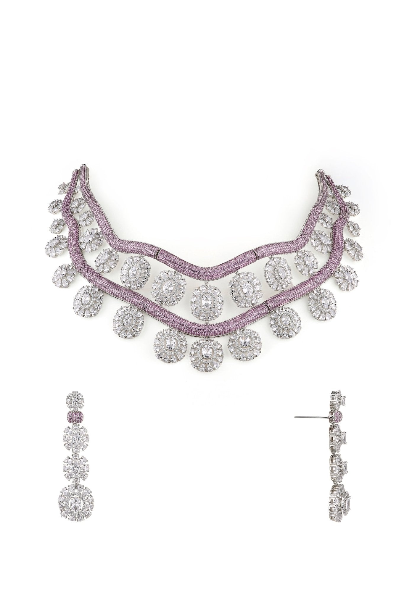Cz Necklace 08622 - Krishna's Sweta Jewellery