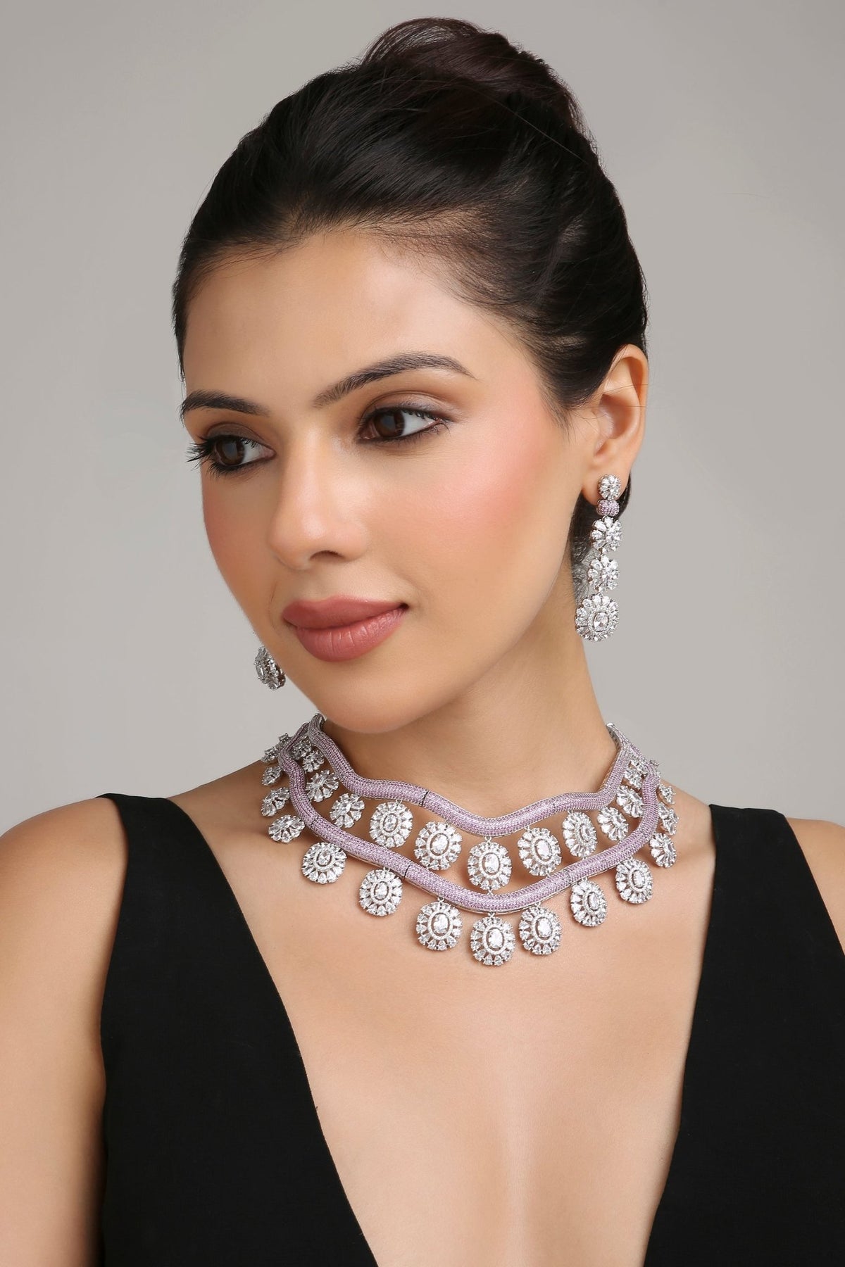 Cz Necklace 08622 - Krishna's Sweta Jewellery