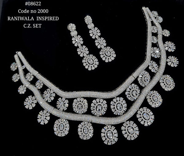 Cz Necklace 08622 - KRISHNA'S SWETA JEWELLERY