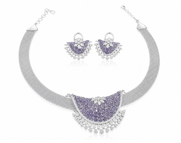 Cz Necklace 08963 - KRISHNA'S SWETA JEWELLERY