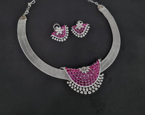 Cz Necklace 08963 - KRISHNA'S SWETA JEWELLERY