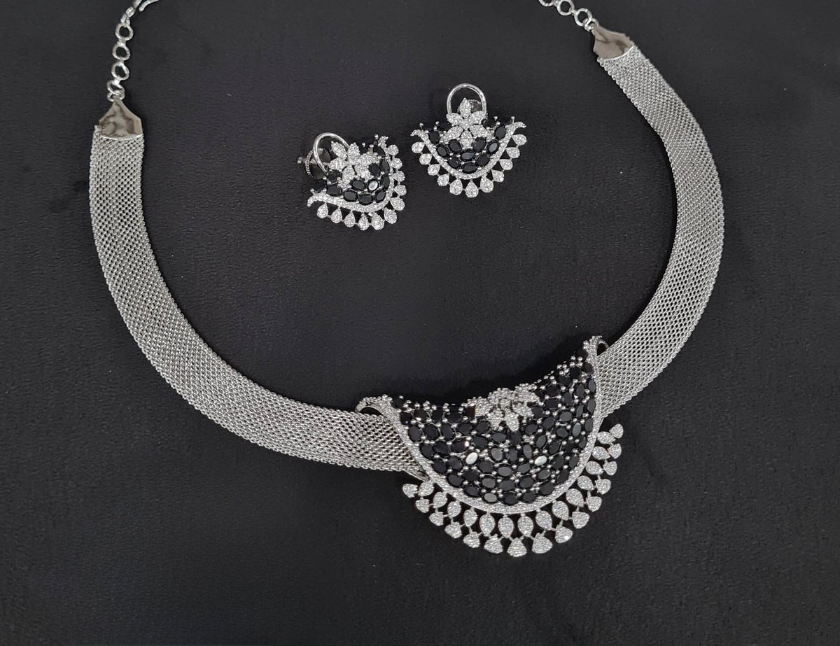 Cz Necklace 08963 - KRISHNA'S SWETA JEWELLERY
