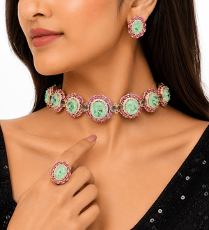 Cz Necklace 09072 - KRISHNA'S SWETA JEWELLERY