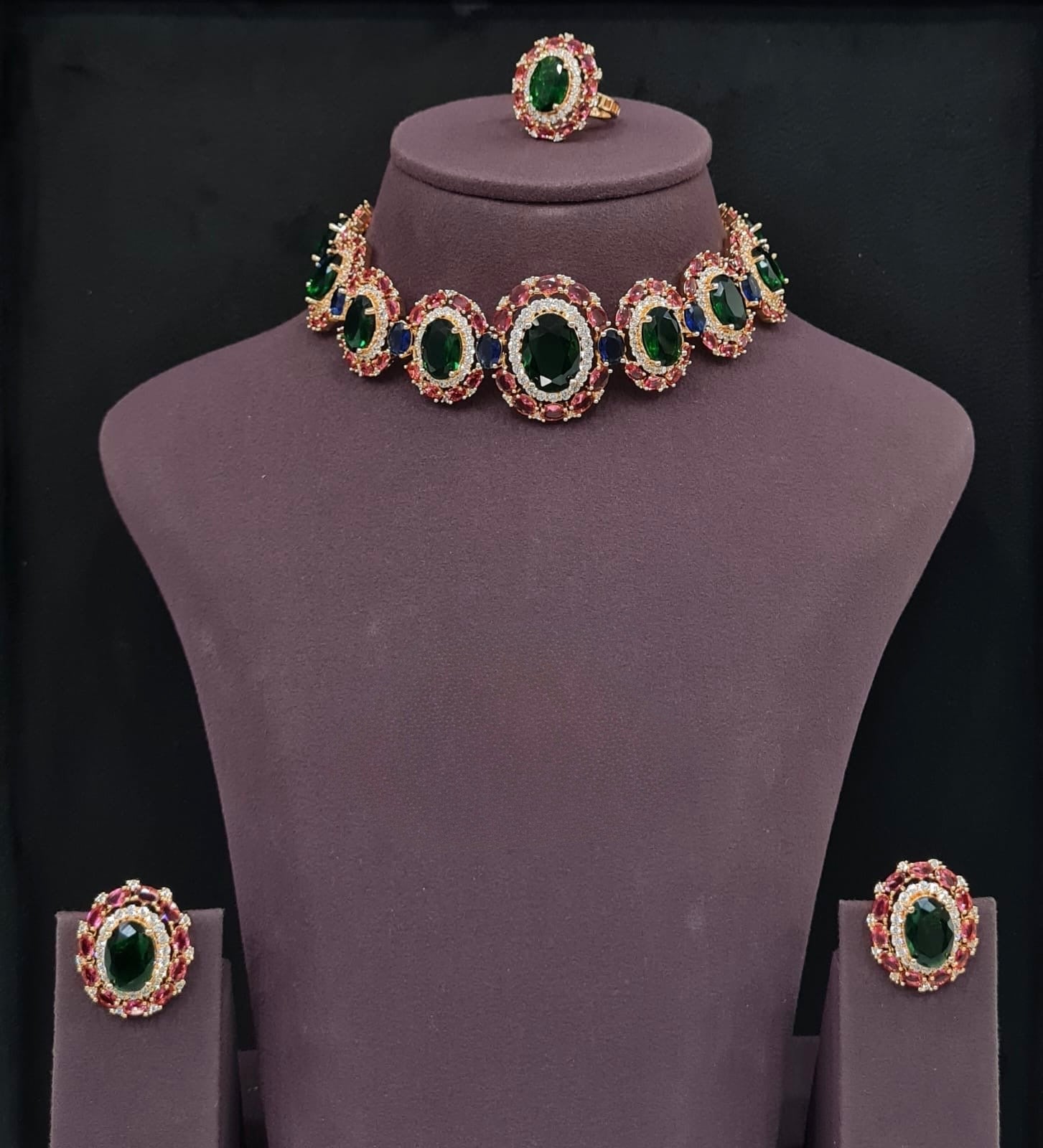 Cz Necklace 09072 - KRISHNA'S SWETA JEWELLERY