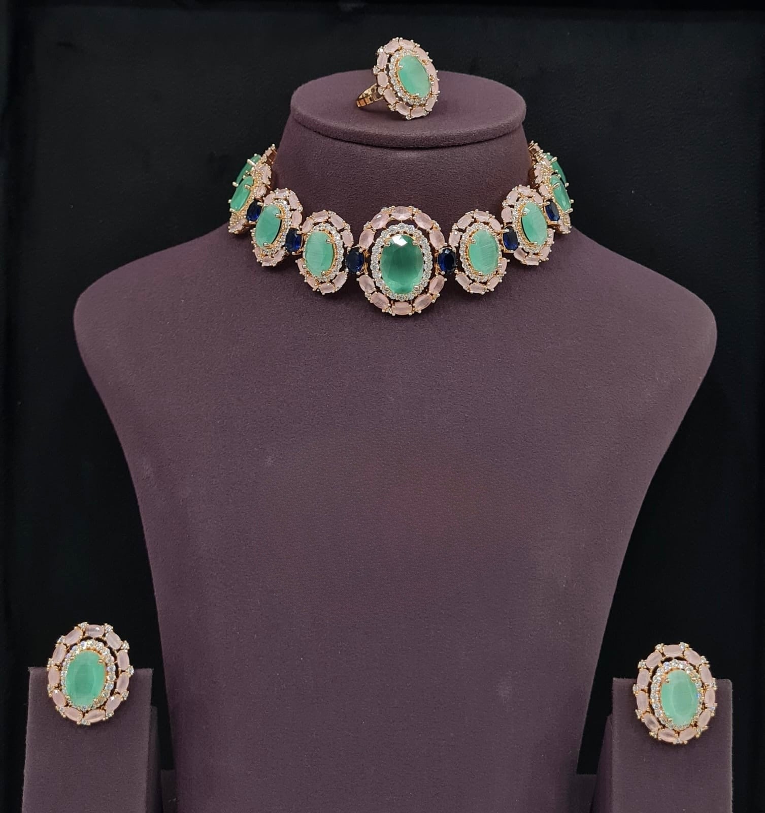 Cz Necklace 09072 - KRISHNA'S SWETA JEWELLERY
