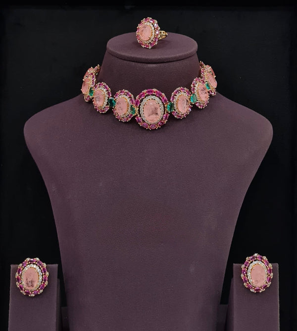 Cz Necklace 09072 - KRISHNA'S SWETA JEWELLERY