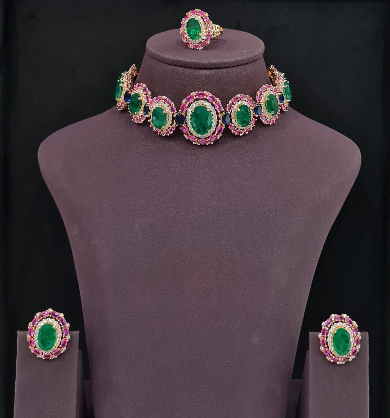 Cz Necklace 09072 - KRISHNA'S SWETA JEWELLERY