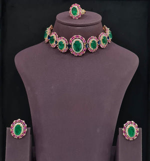 Cz Necklace 09072 - KRISHNA'S SWETA JEWELLERY