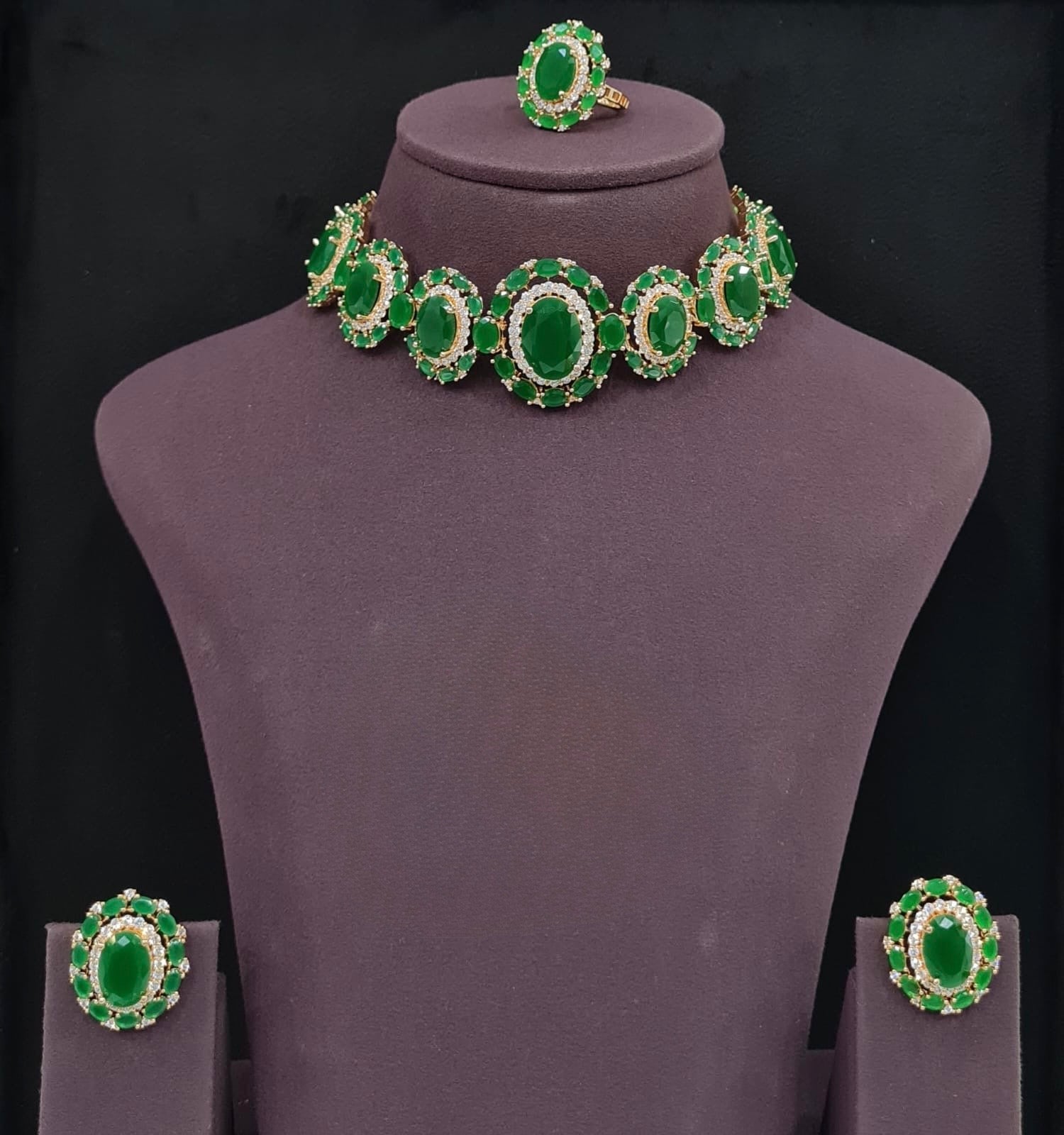 Cz Necklace 09072 - KRISHNA'S SWETA JEWELLERY
