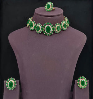 Cz Necklace 09072 - KRISHNA'S SWETA JEWELLERY