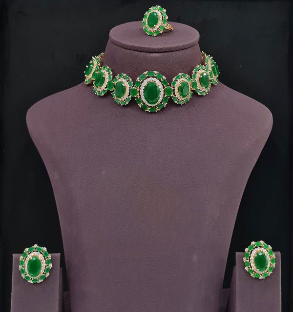 Cz Necklace 09072 - KRISHNA'S SWETA JEWELLERY