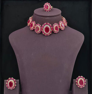 Cz Necklace 09072 - KRISHNA'S SWETA JEWELLERY