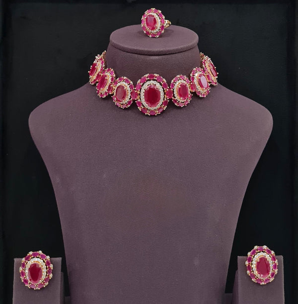 Cz Necklace 09072 - KRISHNA'S SWETA JEWELLERY