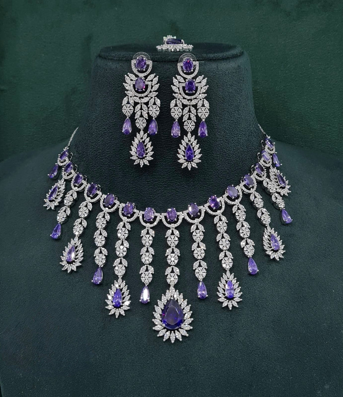 Cz Necklace 09327 - KRISHNA'S SWETA JEWELLERY