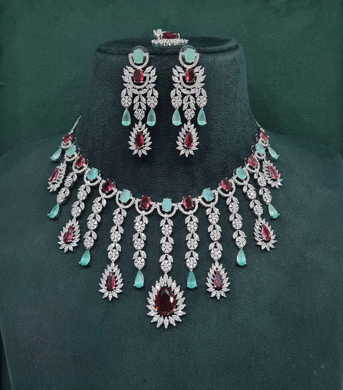 Cz Necklace 09327 - KRISHNA'S SWETA JEWELLERY