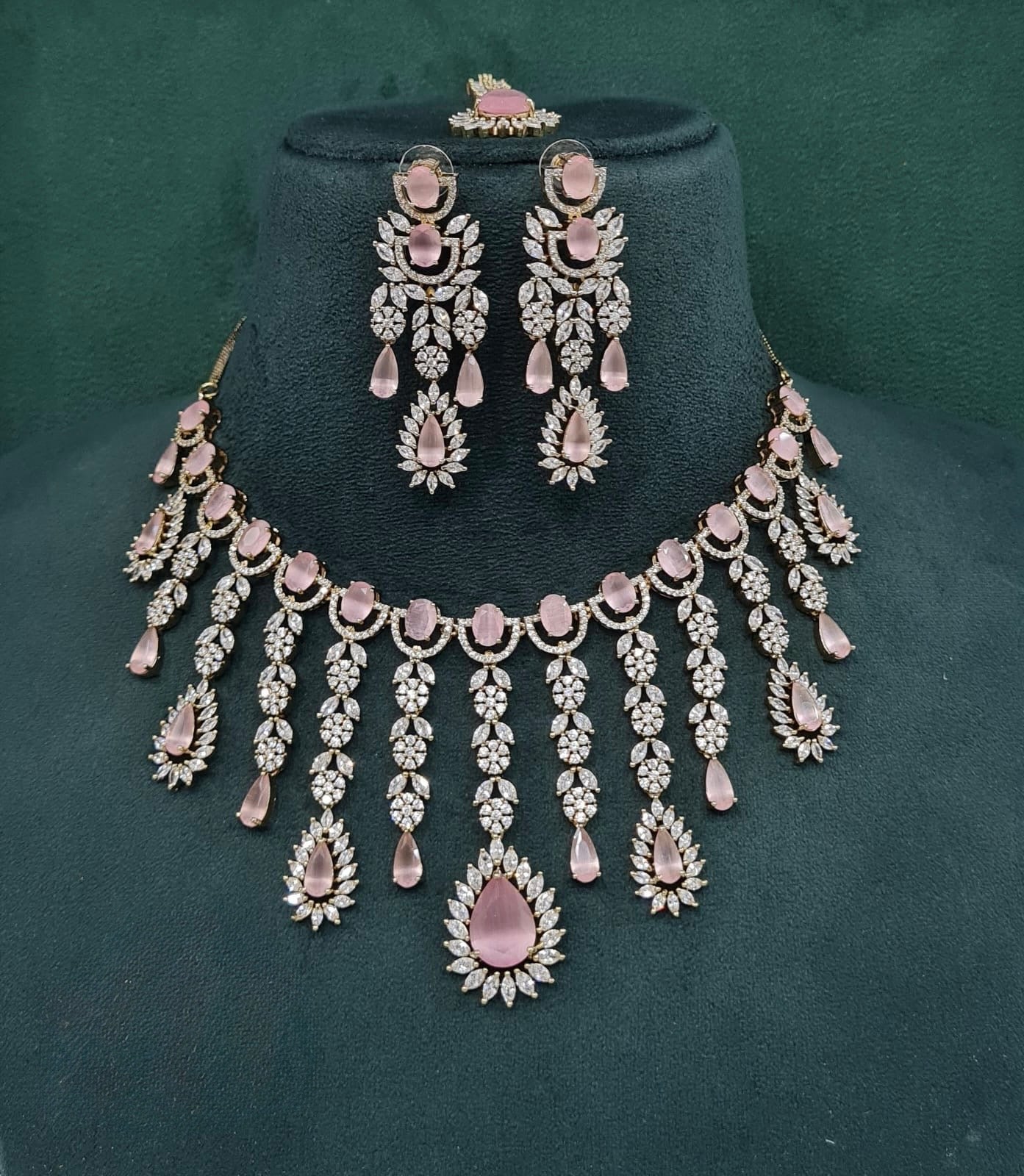 Cz Necklace 09327 - KRISHNA'S SWETA JEWELLERY