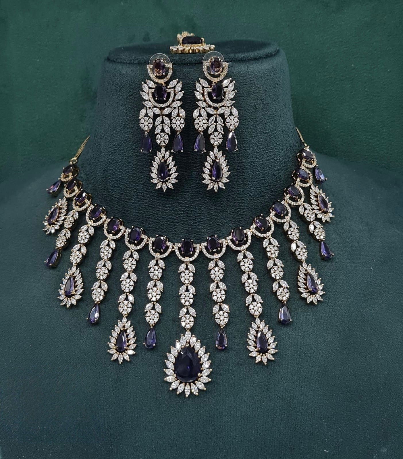 Cz Necklace 09327 - KRISHNA'S SWETA JEWELLERY