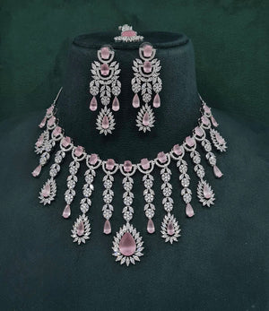 Cz Necklace 09327 - KRISHNA'S SWETA JEWELLERY