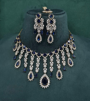 Cz Necklace 09327 - KRISHNA'S SWETA JEWELLERY