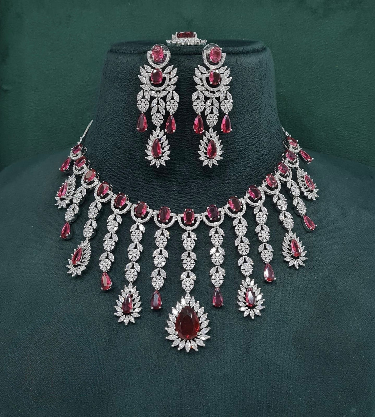 Cz Necklace 09327 - KRISHNA'S SWETA JEWELLERY