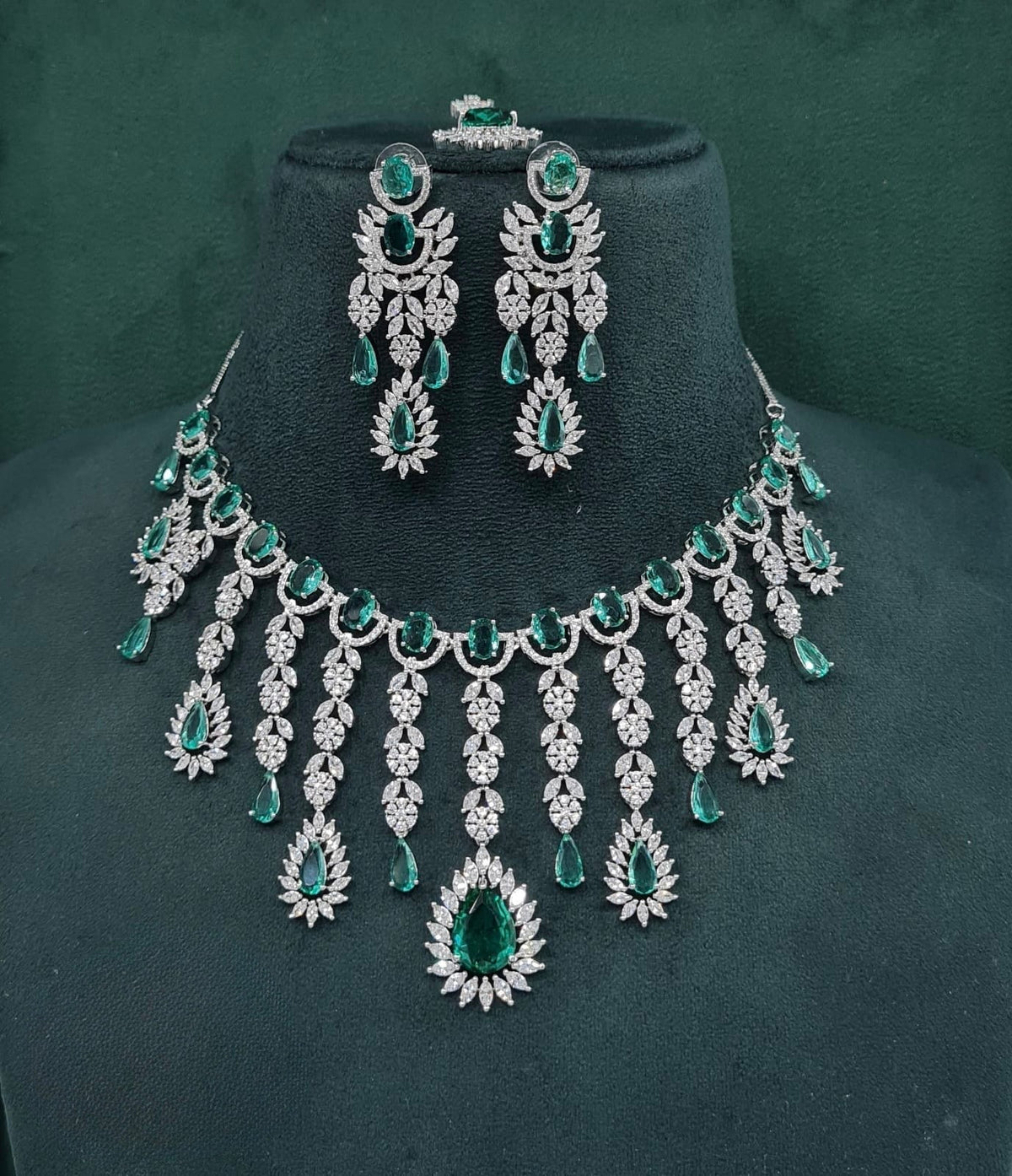 Cz Necklace 09327 - KRISHNA'S SWETA JEWELLERY