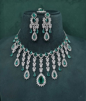 Cz Necklace 09327 - KRISHNA'S SWETA JEWELLERY