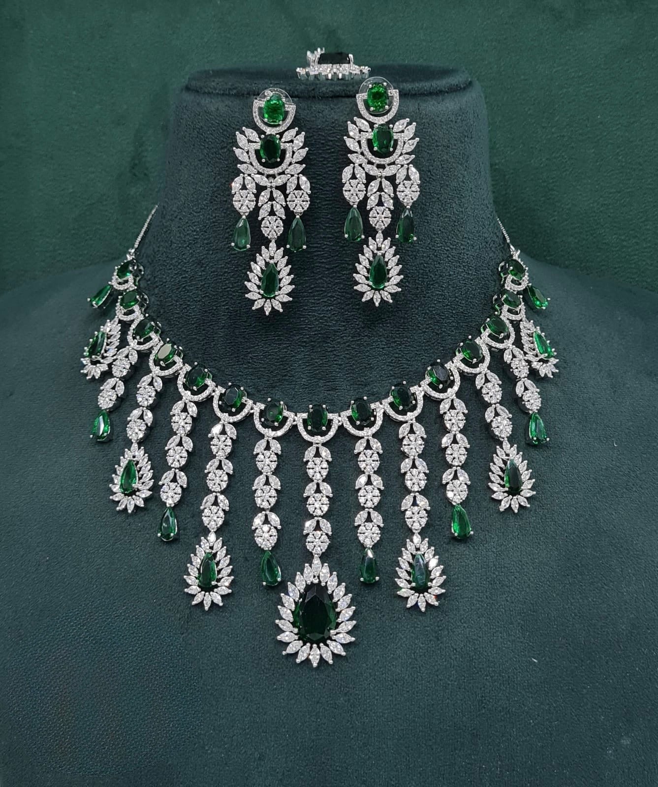 Cz Necklace 09327 - KRISHNA'S SWETA JEWELLERY